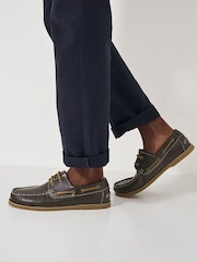Crew Clothing Brown Austell Leather Deck Shoes - Image 1 of 5