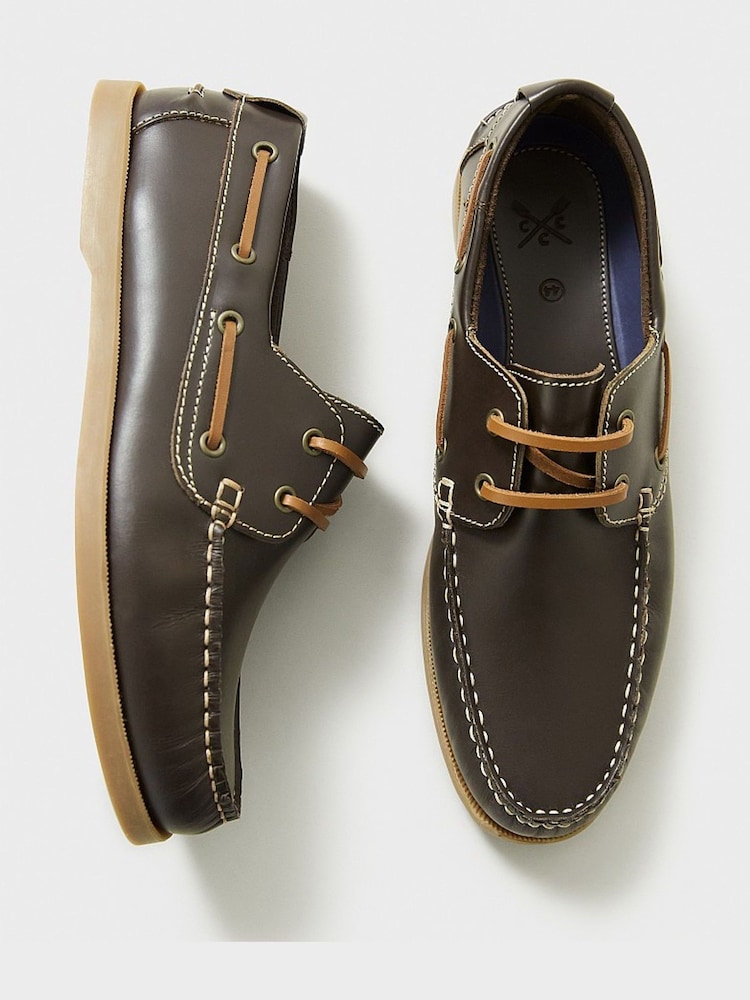 Crew Clothing Brown Austell Leather Deck Shoes - Image 5 of 5