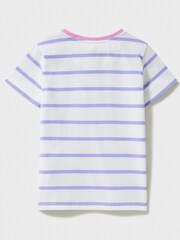 Crew Clothing Seahorse Sequin and Stripe 100% Cotton T-Shirt - Image 2 of 3