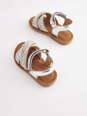 Silver Beaded Occasion Sandals - Image 3 of 6