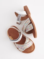Silver Beaded Occasion Sandals - Image 6 of 6