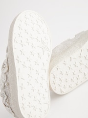 White Glitter Standard Fit (F) Butterfly Touch Fasten Strap Trainers - Image 5 of 6