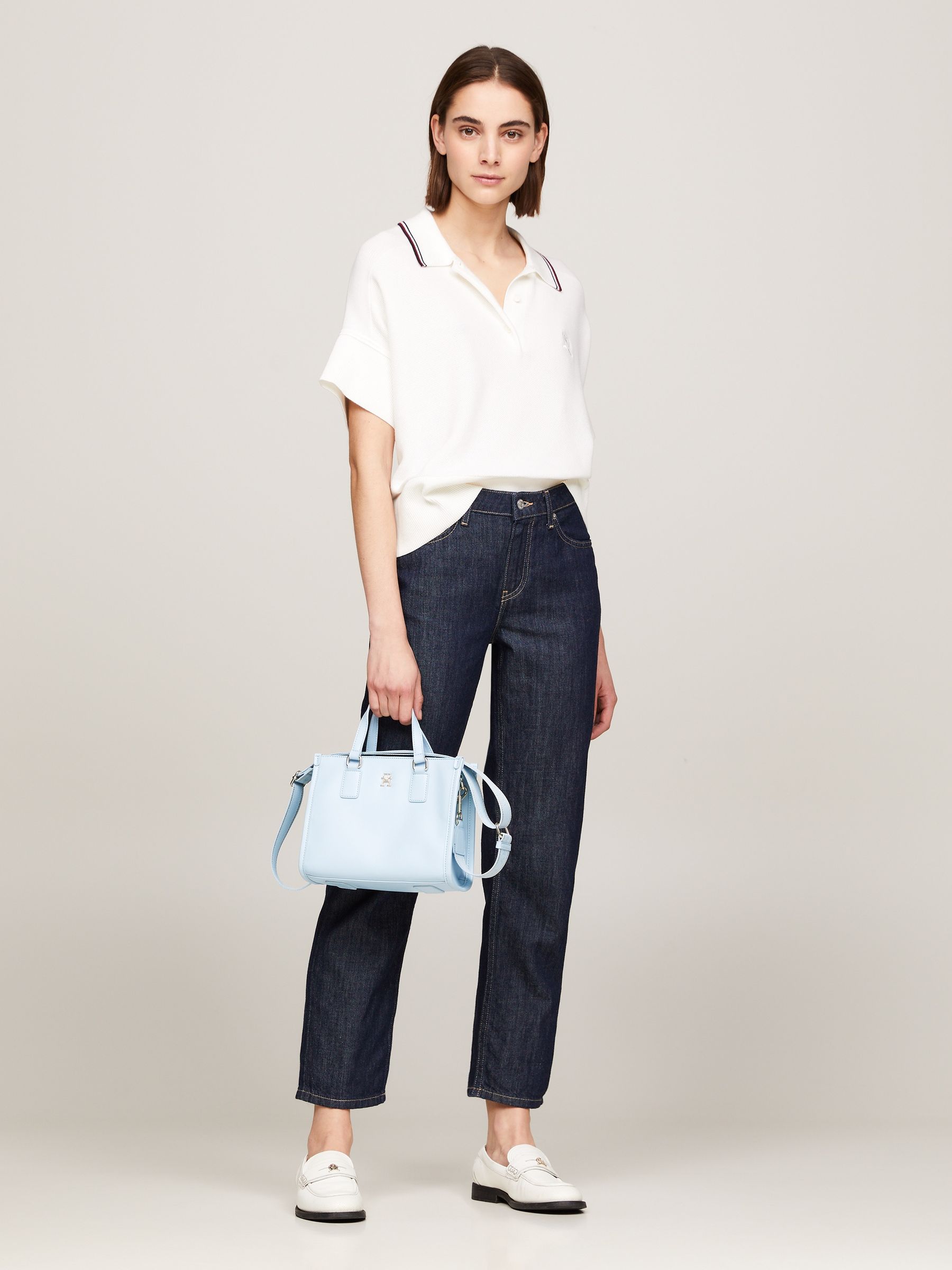 Buy Tommy Hilfiger Blue Monotype Mini Tote from Next Luxembourg