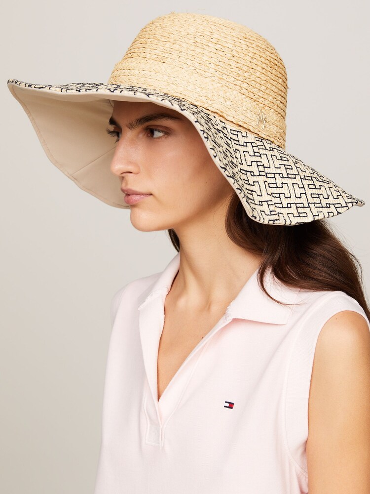 Tommy Hilfiger Cream Beach Summer Straw Hat - Image 1 of 3
