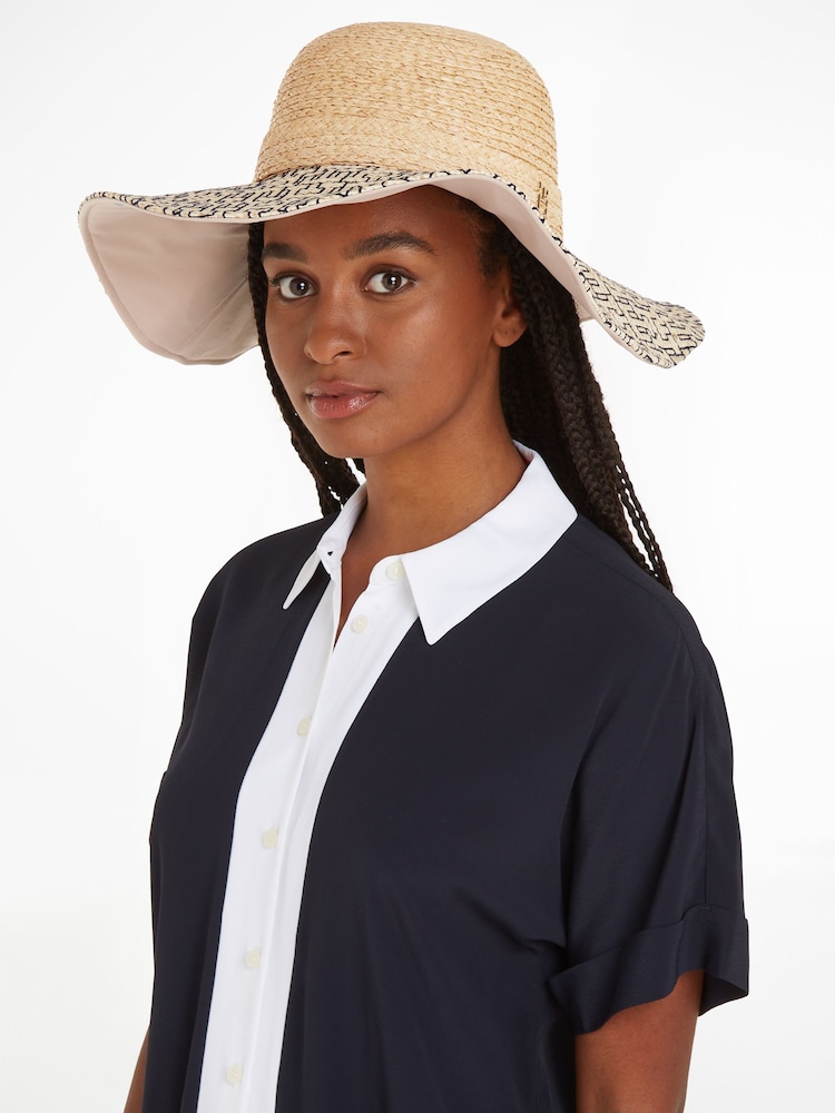 Tommy Hilfiger Cream Beach Summer Straw Hat - Image 2 of 3
