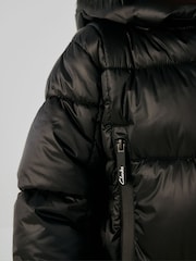 Clarks Black Girls Longline Padded Coat - Image 10 of 17