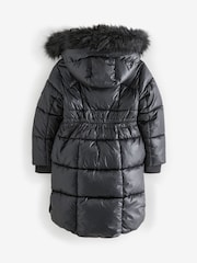 Clarks Black Girls Longline Padded Coat - Image 14 of 17