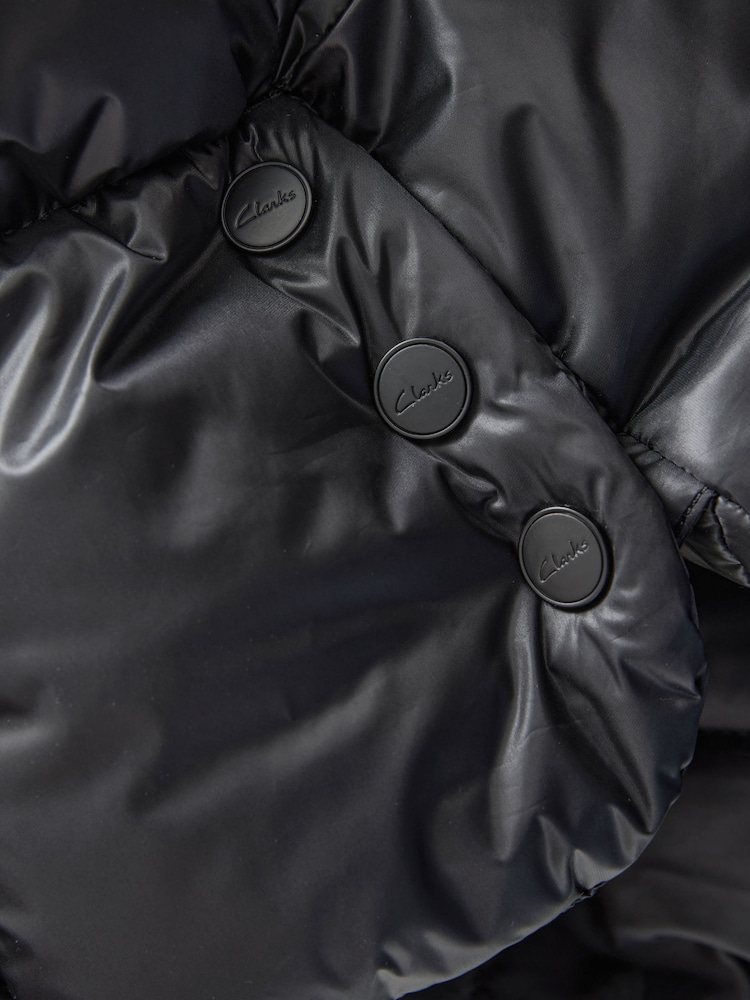 Clarks Black Girls Longline Padded Coat - Image 17 of 17