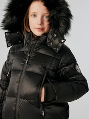 Clarks Black Girls Longline Padded Coat - Image 2 of 17