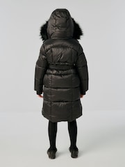 Clarks Black Girls Longline Padded Coat - Image 6 of 17