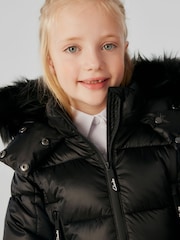Clarks Black Girls Longline Padded Coat - Image 8 of 17