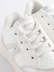 White Silver Chunky Elastic Lace-Up Trainers - Image 5 of 5