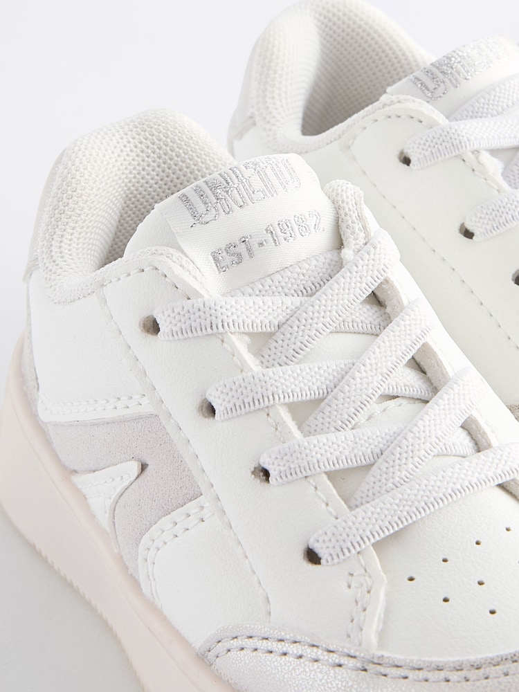 White Silver Chunky Elastic Lace-Up Trainers - Image 5 of 5