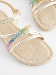 Gold Rainbow Strappy Occasion Sandals - Image 4 of 5