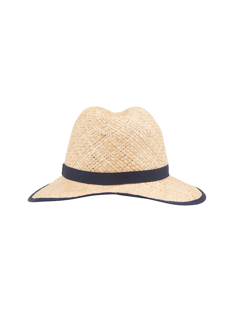 قبعة قش صيفية للشاطئ Fedora من Tommy Hilfiger - صورة 1 من 2 قبعة قش صيفية للشاطئ Fedora من Tommy Hilfiger - صورة 1 من 2