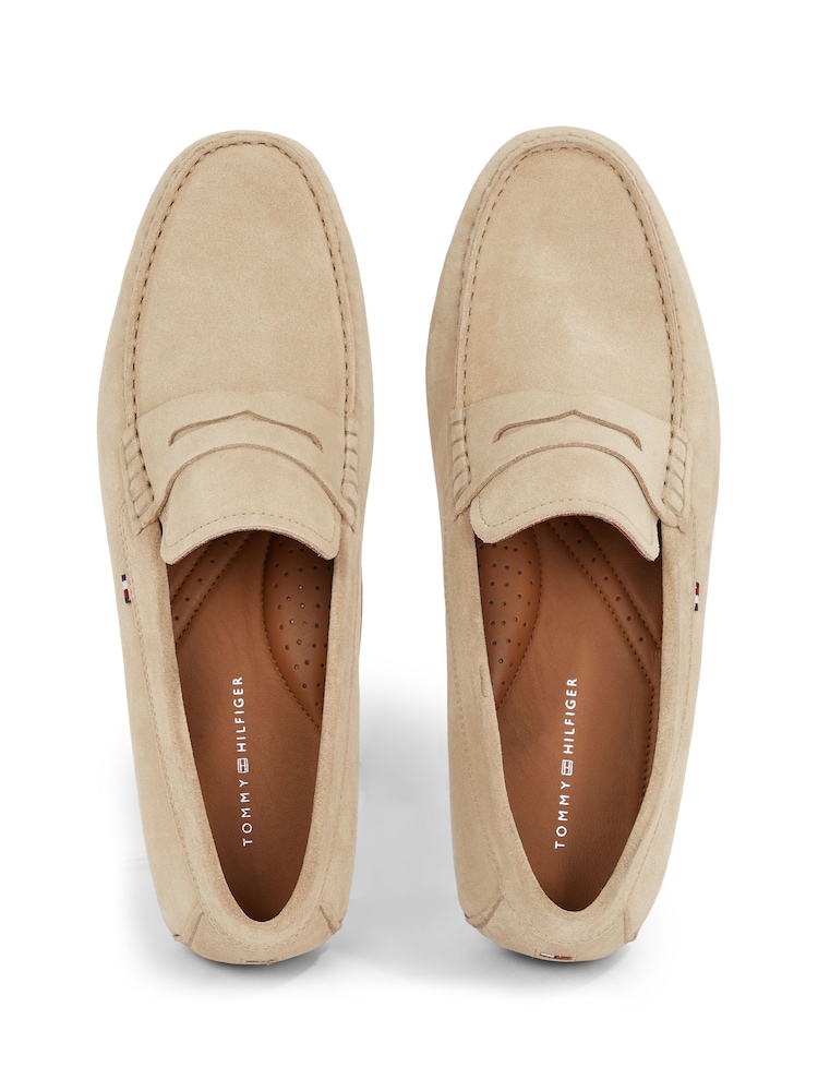 Tommy Hilfiger Cream Casual Suede Driver Shoes - Image 2 of 4