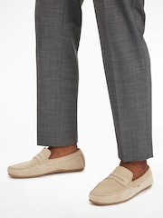 Tommy Hilfiger Cream Casual Suede Driver Shoes - Image 3 of 4