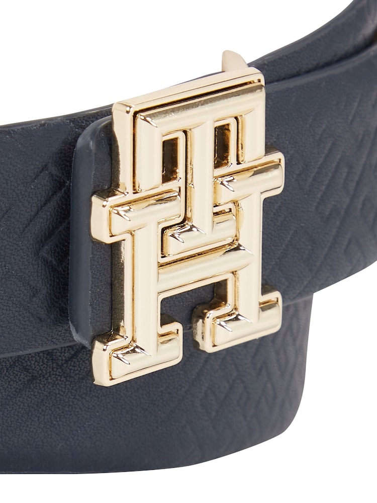 Tommy Hilfiger Blue Logo Badge 3.0 Belt - Image 2 of 3