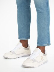 Tommy Hilfiger Cream Basket Low Top Sneakers - Image 1 of 1