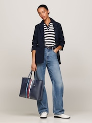 Tommy Hilfiger Blue Iconic Stripe Satchel Handbag - Image 1 of 4