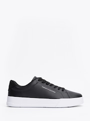 Tommy Hilfiger Black Court Leather Sneakers - Image 1 of 1