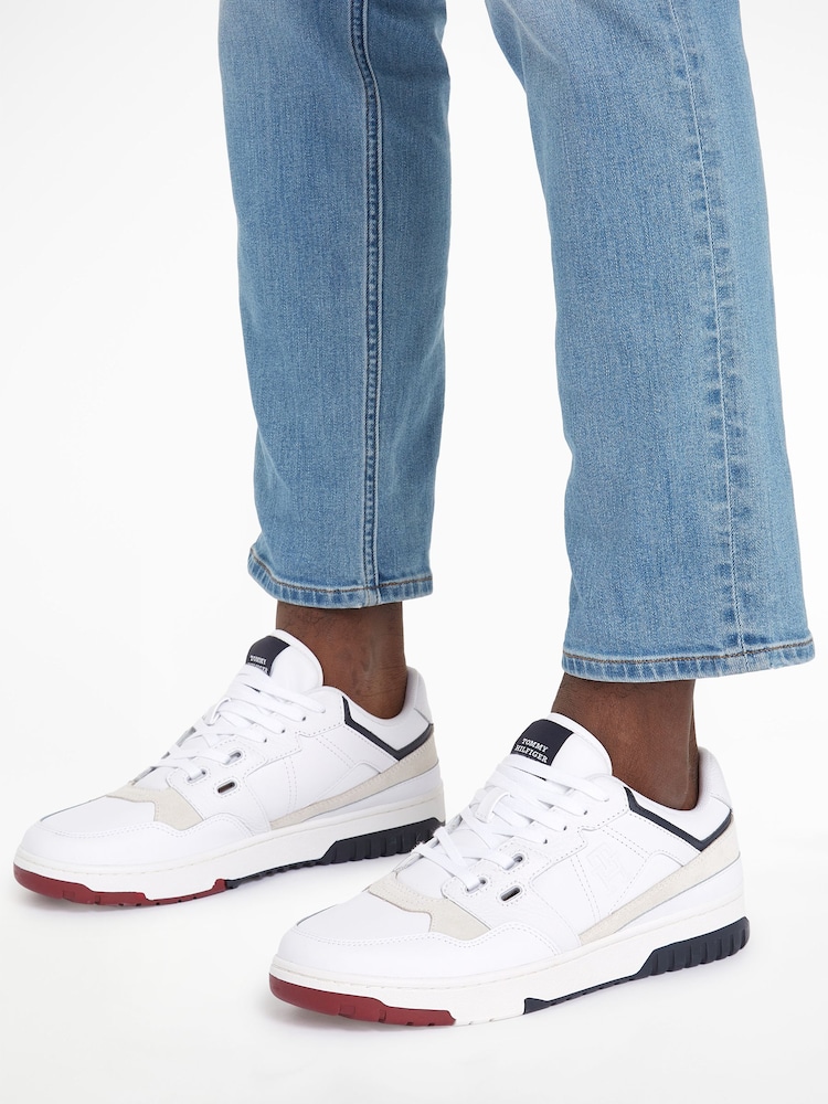 Tommy Hilfiger White Basket Street Low Top Sneakers - Image 1 of 4