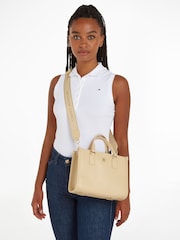 Tommy Hilfiger Cream Monotype Mini Tote - Image 2 of 4