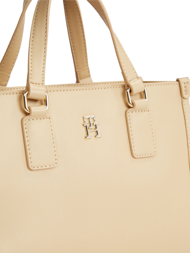 Tommy Hilfiger Cream Monotype Mini Tote - Image 4 of 4