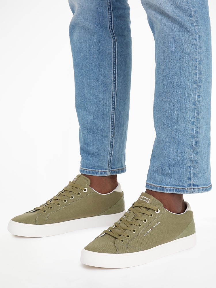 Tommy Hilfiger Green Low Top Summer Sneakers - Image 1 of 4