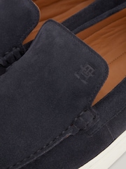 Tommy Hilfiger Blue Casual Hilfiger Suede Loafers - Image 4 of 5