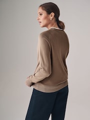 The Set Mink/Black 2 Pack Fine Knit Crew Neck Jumpers - Image 4 of 7