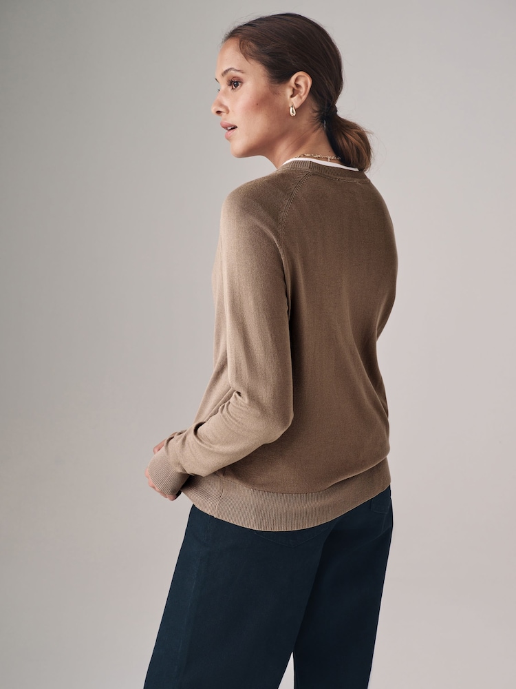 The Set Mink/Black 2 Pack Fine Knit Crew Neck Jumpers - Image 4 of 7