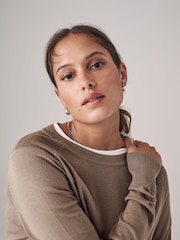 The Set Mink/Black 2 Pack Fine Knit Crew Neck Jumpers - Image 5 of 7