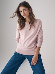 The Set Light Pink/Chocolate Brown/Cream 3 Pack Fine Knit Crew Neck Jumpers - Image 6 of 8