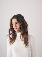The Set Black/Chocolate Brown/Cream 3 Pack Fine Knit Roll Neck Jumpers - Image 7 of 10