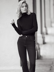 The Set Black/Chocolate Brown/Cream 3 Pack Fine Knit Roll Neck Jumpers - Image 8 of 10