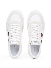 Tommy Hilfiger White Stripe Leather Sneakers - Image 2 of 4