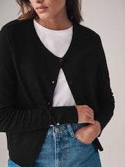 The Set Black/Grey Marl/Mink 3 Pack Fine Knit Button Through Cardigans - Image 5 of 5