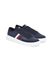 Tommy Hilfiger Blue Stripe Leather Sneakers - Image 2 of 4