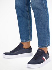 Tommy Hilfiger Blue Stripe Leather Sneakers - Image 4 of 4