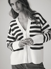 The Set Navy/White Stripe 2 Pack Zip Through Cardigans - Image 3 of 7