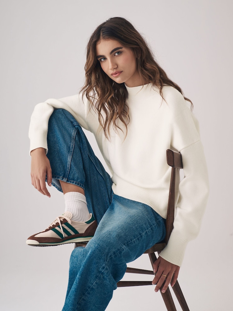 The Set Black/Cream 2 Pack Relaxed Turtleneck Jumpers - Image 1 of 8