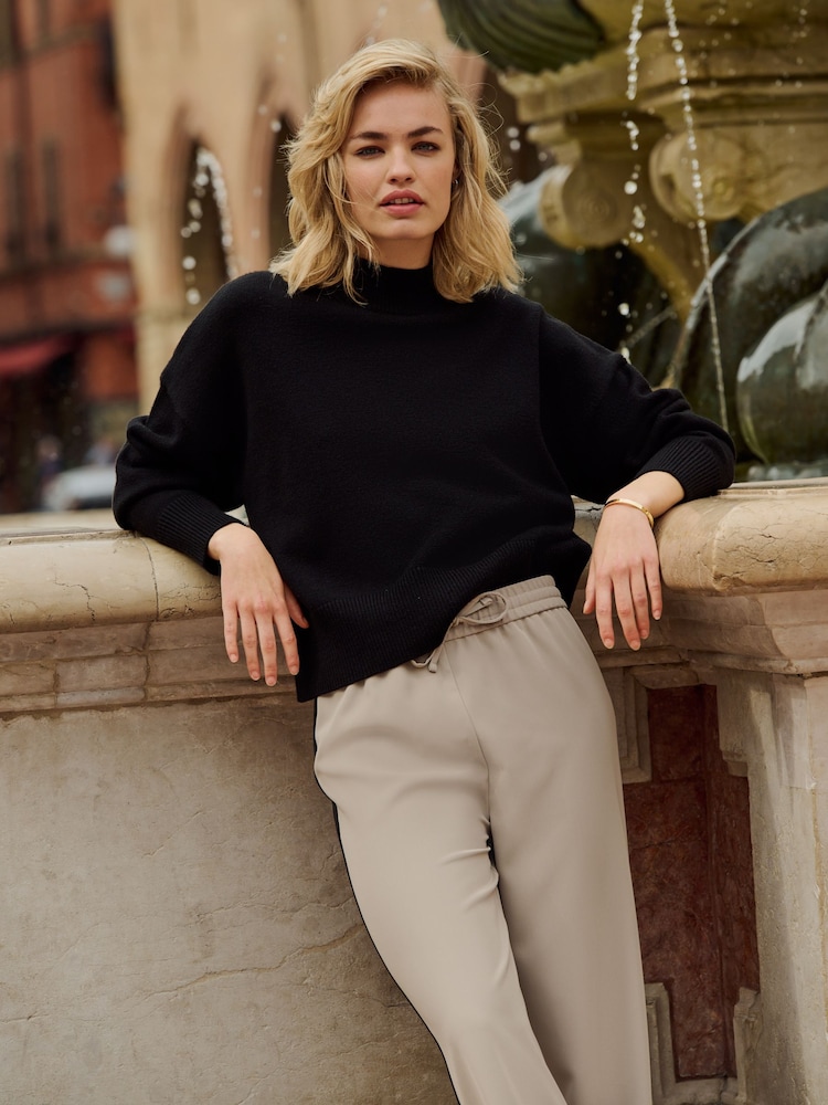The Set Black/Cream 2 Pack Relaxed Turtleneck Jumpers - Image 8 of 8