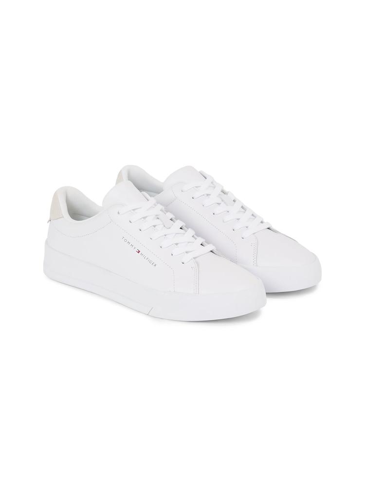 Tommy Hilfiger White Court Leather Sneakers - Image 1 of 1 Tommy Hilfiger White Court Leather Sneakers - Image 1 of 1