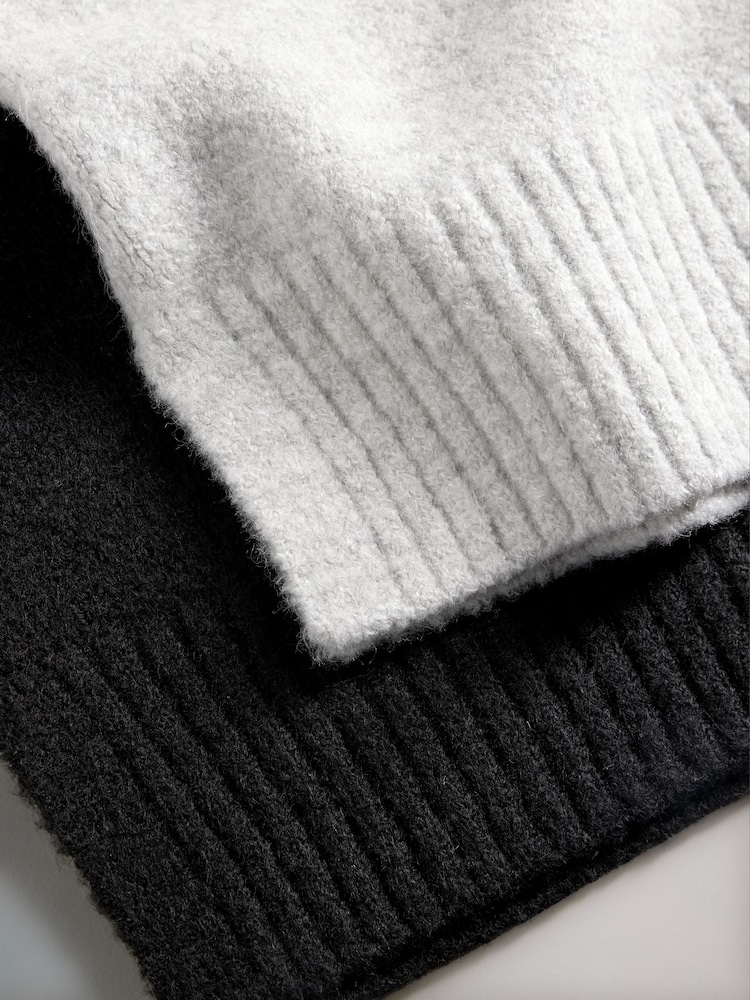 The Set Black/Cream 2 Pack Relaxed Knitted Tank Tops - Image 9 of 9