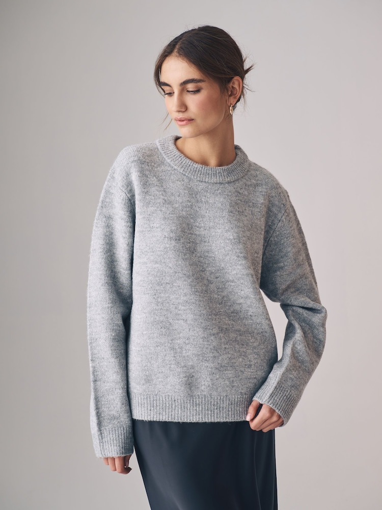 The Set Black/Grey/Soft Pink 3 Pack Relaxed Drop Shoulder Jumper - Image 1 of 7