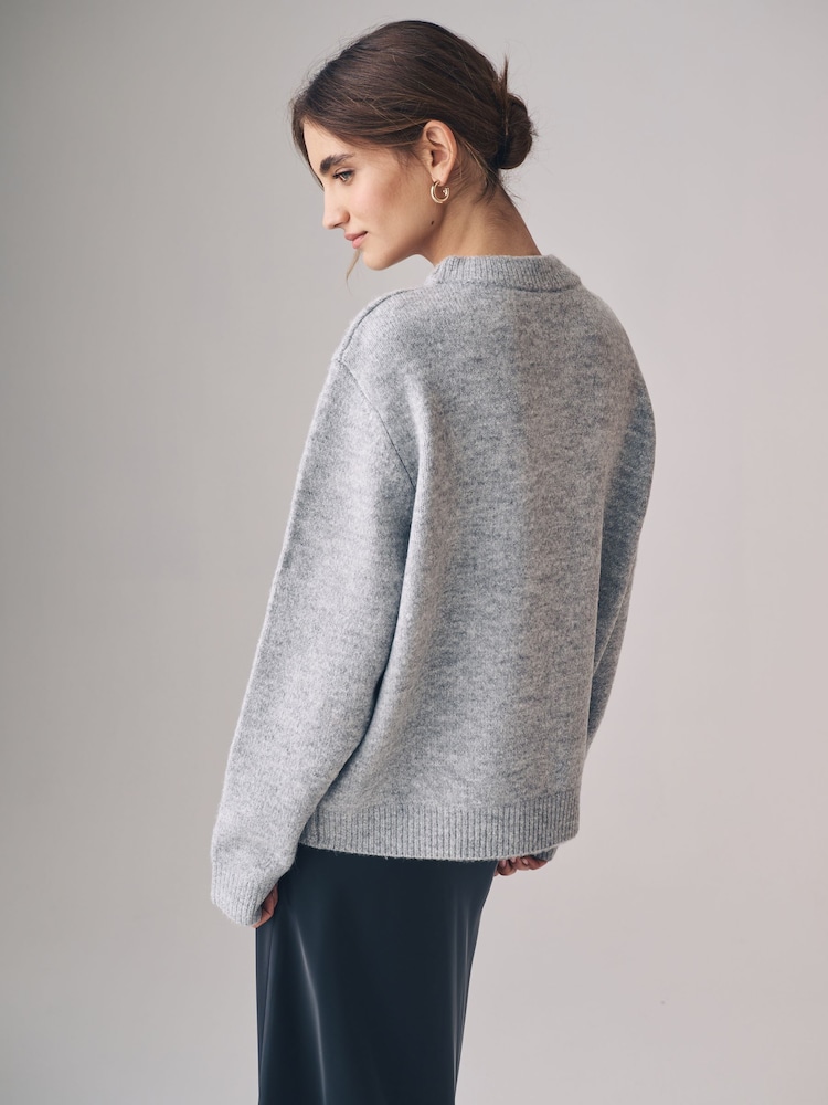 The Set Black/Grey/Soft Pink 3 Pack Relaxed Drop Shoulder Jumper - Image 4 of 7