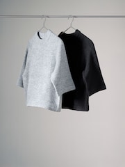 The Set Black/Grey 2 Pack Knitted T-Shirts - Image 1 of 6