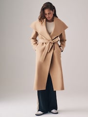 The Set Camel Belted Wrap Coat - Image 2 of 6