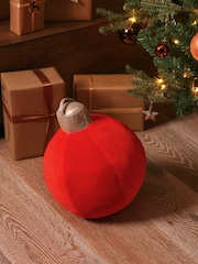 Red Christmas Bauble 3D Cushion - Image 1 of 3